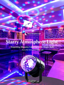 Lámpara de ambiente para fiestas de Navidad, Halloween y cumpleaños, con bola mágica multicolor, música y ritmo, para crear ambiente en el escenario. - Product Image 2