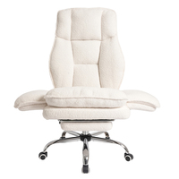 Chaise de bureau de direction pivotante à dossier haut en bouclette, avec pieds croisés, vente directe usine