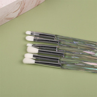 WELLFLYER Ensemble de pinceaux de maquillage en cristal de MABR-001-6 10 pièces avec manche en losange transparent, pinceau de maquillage de luxe, fard à paupières, cadeau de maquillage