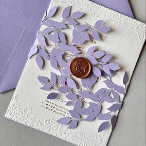 Invitaciones de Boda con Corte Troquelado, Juego de Invitaciones de Boda con Relieve Personalizado, Venta al por Mayor, Envío Rápido - Product Image 4