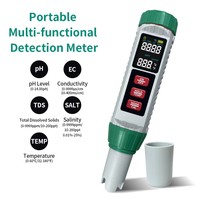 Testeur intelligent 5-en-1 de qualité de l'eau pour l'aquaculture : pH, TDS, salinité – Stylo de mesure pour piscines et aquariums (eau de mer incluse)