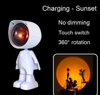 LED recargable por USB de Guangli para lámpara de puesta de sol de astronauta, luz arcoíris de ambiente moderno con cuerpo de PC, 1 unidad