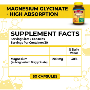 Glicinato de Magnesio de Marca Privada 200mg: Fórmula Quelada de Alta Absorción ODM/OEM Fabricante de Suplementos para el Apoyo Muscular y Cardíaco - Product Image 3