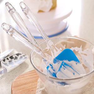 उच्च गुणवत्ता 3 पीसी स्पष्ट प्लास्टिक हैंडल सिलिकॉन केक पाउडर मिश्रण के लिए बेकिंग उपकरण - Product Image 3