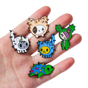 شارة معدنية كرتونية إبداعية من Tokidoki لطيفة لعائلة الصبار سهلة المطابقة دبوس زخرفي 5 من القصدير النقش - Product Image 1