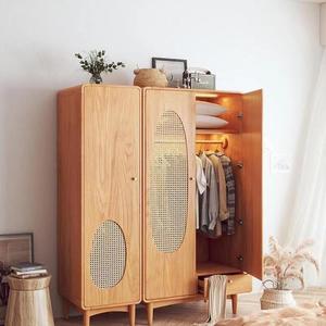 Minimal Assembly Modern Solid Wood Portable <strong>Wardrobe</strong> 4-Column Foldable Chest Storage Cabinet for Living Room or Villa - Product Image 5