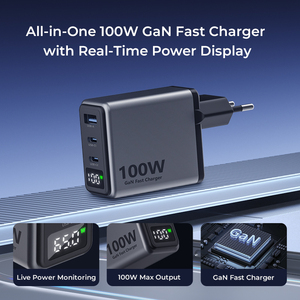 Cargador compacto PD GaN 2C1A de 100W con enchufe plegable de pantalla para teléfono portátil <span class=keywords><strong>Mini</strong></span> cargador <span class=keywords><strong>USB</strong></span> <span class=keywords><strong>C</strong></span> - Product Image 5