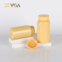 Bouteille en PET jaune 150 ml 200 ml avec bouchon sécurité enfant pour conteneur de pilules, couleur personnalisée