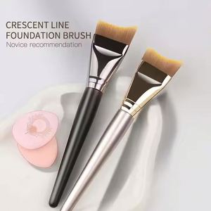 Brocha de Maquillaje Ultrafina con Hoja Inclinada, Material de Pelo Sintético, Logotipo Personalizado, Brocha Plana para Difuminar Base Líquida - Product Image 1