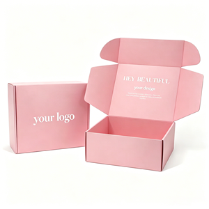 Caja de Envío de Cartón Corrugado Rosa Personalizada, Caja de Embalaje Reciclable para Comercio Electrónico, Caja de Regalo para Envíos por Correo para Cuidado de la Piel, Maquillaje y Pequeñas Empresas - Product Image 2