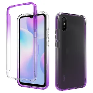 TPU PC 2 in 1 Phone Case Two-piece 360 Degree Full Cover Case for Redmi 9a Shockproof Case