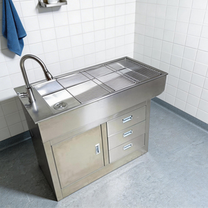 Table d'examen et de chirurgie vétérinaire multifonctionnelle en acier inoxydable – Poste de travail médical durable pour clinique - Product Image 3