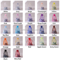 Sacs en organza transparent multicolores avec cordon de serrage, 100 pièces - Logo personnalisé pour les faveurs de mariage, la fête prénuptiale, l'emballage de bijoux