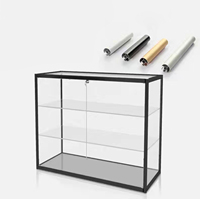 Vitrine Panoramique de 6 pieds en MDF et Verre Trempé avec Comptoir Coulissant Verrouillable et Éclairage LED pour Magasin de Vapotage