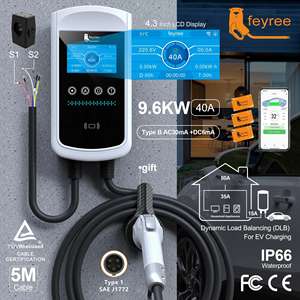 Chargeur mural pour usage domestique feyree, monophasé 40A, chargeur mural pour véhicule électrique 9,6 kW, type 1, station de recharge pour véhicule électrique, câble de 5 m avec carte RFID - Product Image 1