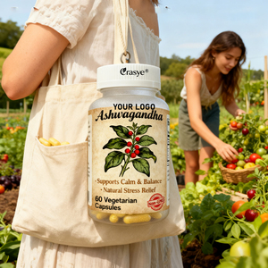 OEM/ODM Customizable Ashwagandha Pó Cápsulas Força Stress & Suporte de Humor com BioPerine-Não OGM, 60 Cápsulas Veganas - Product Image 1
