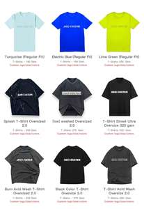 T-shirt DTG con stampa Acid Wash, grafica personalizzata, il tuo design, 100% cotone, taglie forti, vestibilità squadrata, crop, t-shirt bianca pesante da uomo - Product Image 3