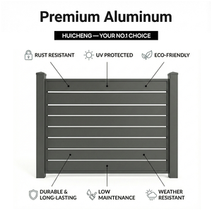 Écran de clôture de confidentialité en aluminium noir avec panneaux de persiennes à vue dégagée Clôtures de <span class=keywords><strong>jardin</strong></span> de sécurité Portes Services de modélisation 3D inclus - Product Image 4