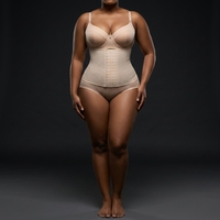 Body gainant abdominal respirant et sans couture avec six rangées de crochets pour le contrôle du ventre post-partum et l'amincissement de la taille