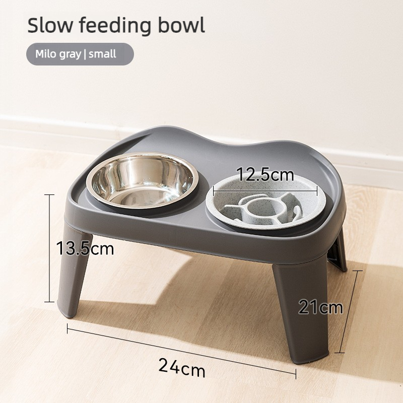 Milo gray small slow feeding stainless steel bowl upgraded stabi