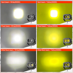 Luz Antiniebla LED Blanca y Amarilla de Haz Amplio y Concentrado de 6D, Luz LED de Conducción Súper Brillante de 30W, <span class=keywords><strong>4</strong></span> Pulgadas, 24V, 12V - Product Image 2