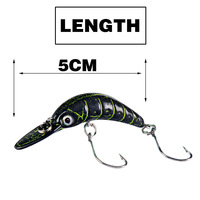 Leurre de pêche artificiel ultra-léger courbé à coulée lente, 7 couleurs, 5 cm, 2,5 g, pour truite, perche, eau salée, bar
