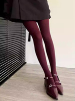 Chaussettes d'été vintage rouge bordeaux en Spandex/Coton, anti-bactériennes, anti-accroc, style japonais JK, couleur unie, sexy et moulantes