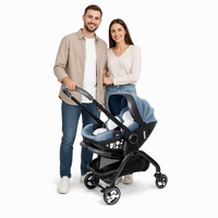 Poussette bébé pliable multifonctionnelle Kidilo avec logo personnalisé OEM, cadre en alliage d'aluminium 3 en 1, pour les voyages, de 0 à 6 mois