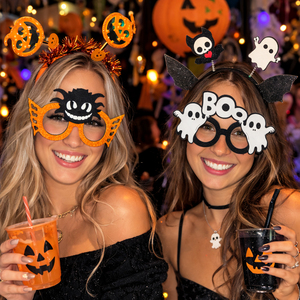 Pafu 15 Pezzi Accessori <span class=keywords><strong>per</strong></span> Photo Booth <span class=keywords><strong>di</strong></span> Halloween, Forniture <span class=keywords><strong>per</strong></span> Feste, Fasce <span class=keywords><strong>per</strong></span> Capelli, Occhiali Divertenti, Braccialetti a Scatto, Articoli <span class=keywords><strong>per</strong></span> Feste Trick or Treat - Product Image 4