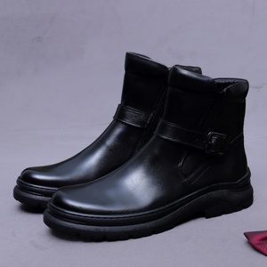 Botas Chelsea para Hombre con Suela Gruesa y Función para Aumentar la Altura, Botas Martin de Cuero Genuino para Hombre, Zapatos de Cuero de Caña Alta - Product Image 6
