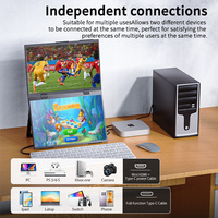 Bolinia Écran double empilable de 16 pouces 100% SRGB, moniteur portable pliable et rotatif, extension d'écran d'ordinateur portable avec Type-C