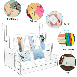 Máy tính để bàn lắp ráp 3 tầng rõ ràng Acrylic hiển thị thẻ kinh doanh đứng cho cửa hàng văn phòng sử dụng - Product Image 2