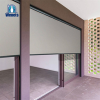 Pérgola de techo de aluminio para exteriores, persianas de protección solar motorizadas a prueba de viento