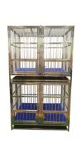 Cage à chien en acier inoxydable, cage pour chien, cage pour animaux de compagnie avec grille en plastique