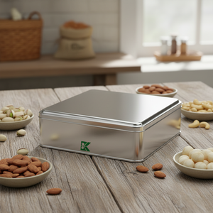 Lata Cuadrada de 2.5 Litros para Frutos Secos, Sabores Regionales, Caja de 198x198x60 mm, Modelo L463 con Tapa Deslizante - Product Image 3