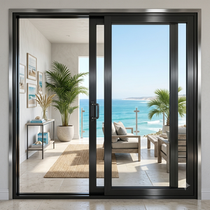 Porte coulissante en aluminium insonorisée et étanche, personnalisée, moderne, double vitrage pour villa - Product Image 4