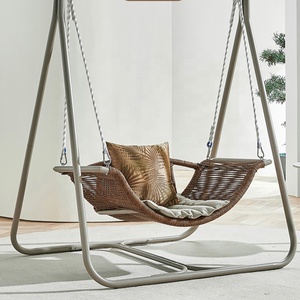 Long Ang Best-Selling Outdoor Aluminum <b>Frame</b> Furniture Courtyard Double Hanging Chair <b>Swing</b> Set With Cushion - Product Image 5