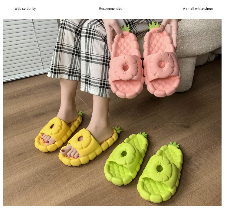 Cute Pineapple Slippers for Women Slides Sandals Ladies Shoes Cartoon Bath Slipper Wholesale