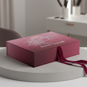 Cao cấp tùy chỉnh sang trọng bao bì gấp Quà Tặng Giấy Linen Hộp quà tặng với lụa Mater <span class=keywords><strong>Ribbon</strong></span> cho vẻ đẹp - Product Image 4