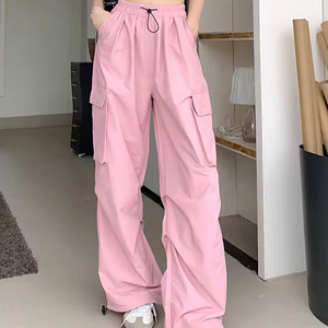 Pantalones de pierna ancha de cintura alta finos de primavera para mujer, pantalones deportivos informales con protección solar holgados - Product Image 4