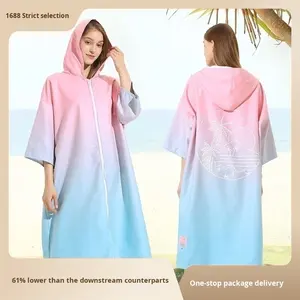 2025 <span class=keywords><strong>Amazon</strong></span> Hot Item de secado rápido antiadherente arena buceo <span class=keywords><strong>surf</strong></span> cremallera <span class=keywords><strong>Poncho</strong></span> Albornoz para el hogar - Product Image 3