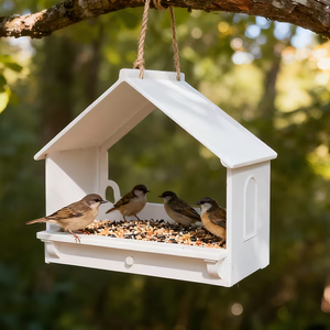 Mangeoire à oiseaux de fenêtre multifonctionnelle pratique-Colle au verre, aux portes et aux arbres avec trou de suspension - Product Image 4
