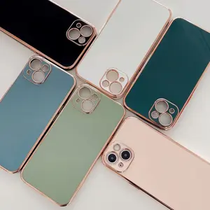 Lüks yeni tasarım altın plaka sevimli stil telefon kılıfı moda TPU yumuşak iPhone için kılıf 15 14 13 12 11 Pro Max vaka