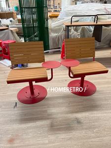 Chaise pivotante commerciale chaise en bois rotative extérieure moderne pour Cafe Hotel Plaza, siège de patio rotatif à 360 degrés avec accoudoir - Product Image 4