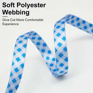 Ensemble de laisse azuza pour marcher et voyager en toute sécurité, harnais pour chat résistant à l'évasion Taille légère réglable Matériau souple pour petit grand - Product Image 2