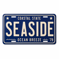 Plaque d'immatriculation en aluminium gaufré en gros, style Californie, pour voiture vintage, texte personnalisé, plaque souvenir en métal, faible MOQ, 6x12 pouces