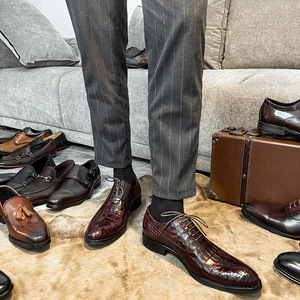 Chaussures Oxford en cuir véritable faites à la main pour hommes, style italien, formelles, pour affaires, solides, été, chaussures en cuir pour hommes, chaussures en cuir - Product Image 4