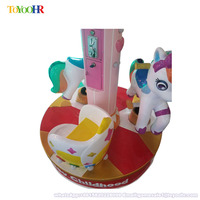 Manège à pièces pour enfants en fibre de verre de luxe à 3 chevaux, manège de fête foraine, carrousel à vendre, parc de jeux pour enfants