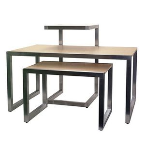נירוסטה 3 ב-1 שולחן צד קינון באיכות גבוהה חנויות בגדים תצוגת בגדים תצוגת אביזרי חנות קינון שולחן - Product Image 2