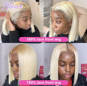 Perruques Courtes Bob en Cheveux Humains Raides Blondes 613 Brésiliennes 13x4 4x4 Prix Usine Perruque Bob HD Entièrement en Dentelle <span class=keywords><strong>Frontale</strong></span> - Product Image 6